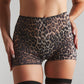 Moire shorts leopard