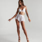 Fluffy shorts white