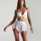 Fluffy shorts white